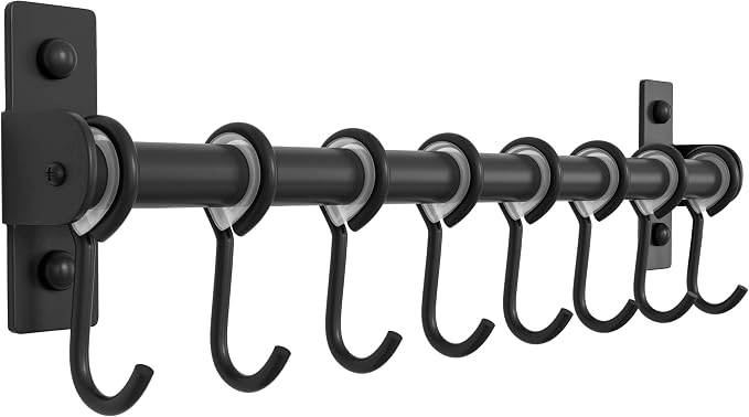 Dseap Kitchen Utensil Holder Hanger, Pot and Pan Rack Wall Mount, Kitchen Rail by Dseap