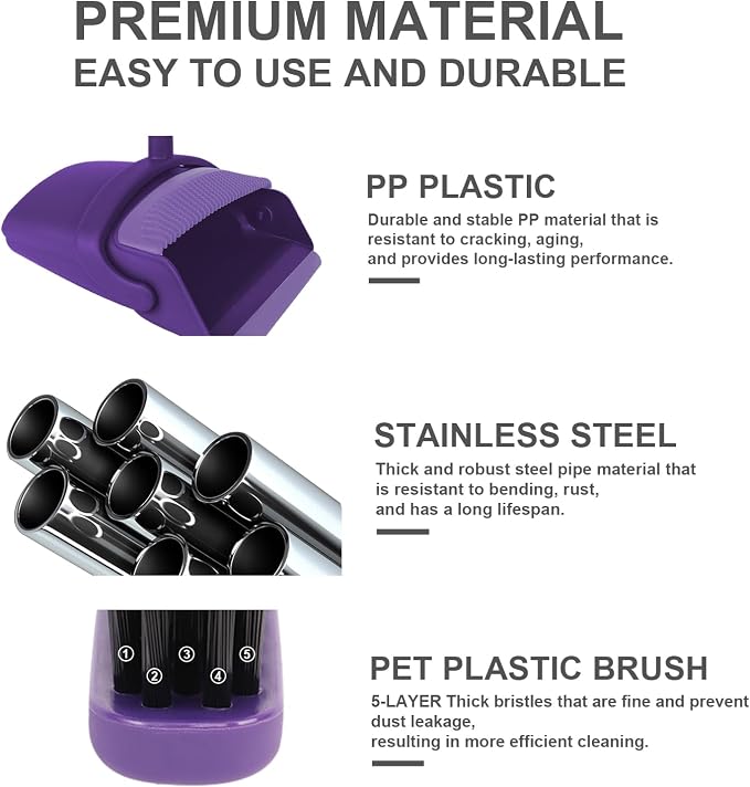 Purple Broom with Dustpan Combo Set - Image 4