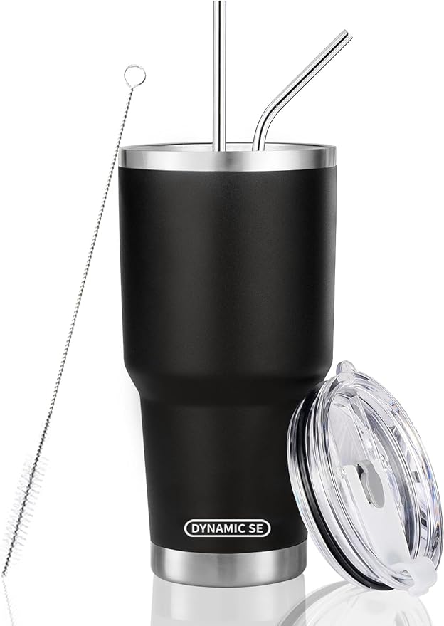 D·S 30 oz Black Tumbler Stainless Steel Double Wall Vacuum Insulated Mug by D%C2%B7STUMBLER