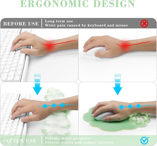 Gel Cloud Keyboard and Mouse Wrist Rest, Cute Wrist Support and Arm Support Rest - Image 2
