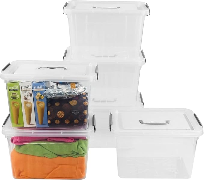 Bringer 6-Pack Clear Plastic Latching Storage Box, Plastic Box, 10 L - Image 7
