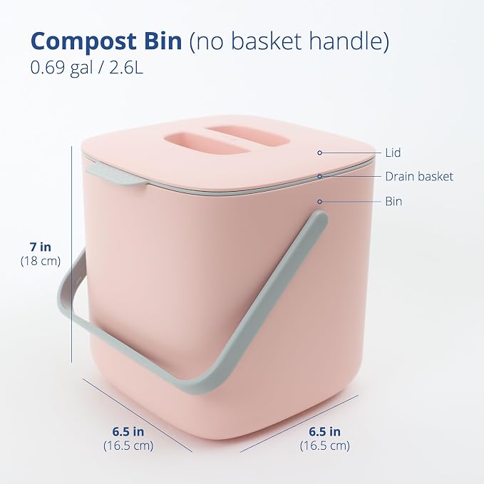 Blue Ginkgo Kitchen Compost Bin – Filter-Free, Odor-Tight Countertop Food Waste - Image 2