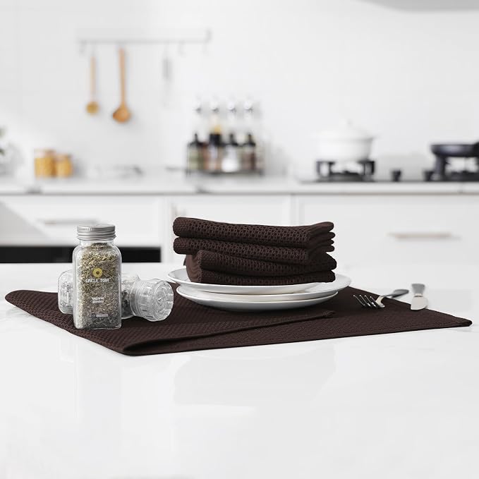 Kitinjoy 100% Cotton Waffle Weave Kitchen Hand Towels - Image 5