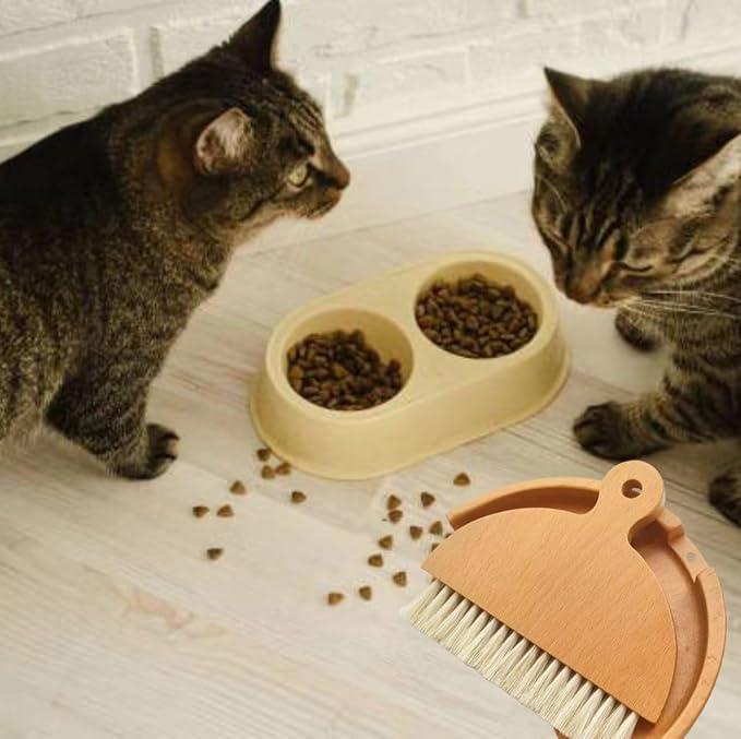 Wooden Dustpan and Brush Set Desktop Table Dustpan and Brush Set Tiny Small - Image 5