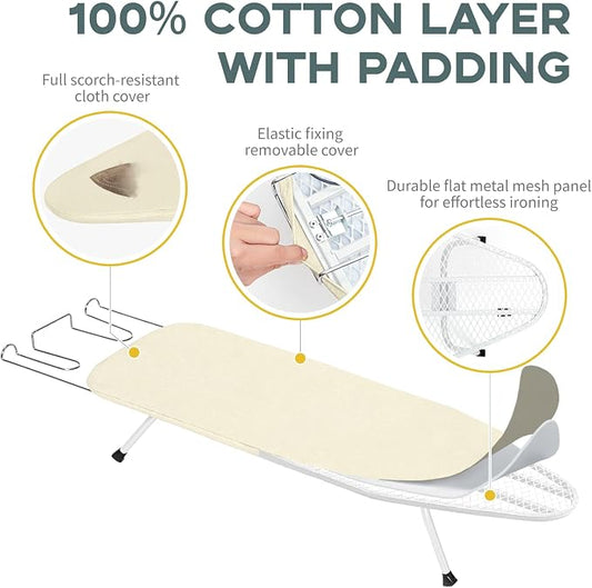Metal Small Ironing Board Tabletop 31x12, RAINHOL Countertop Mini Iron Board - Image 2