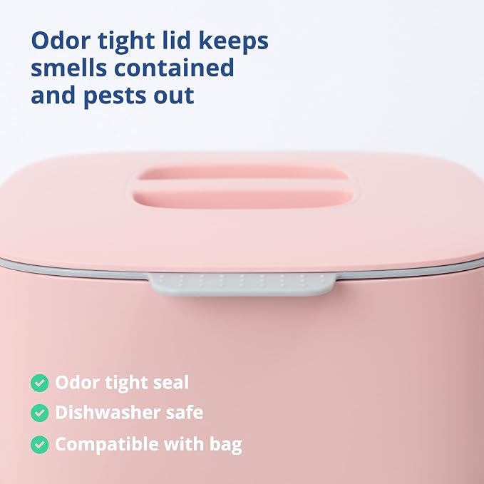 Blue Ginkgo Kitchen Compost Bin – Filter-Free, Odor-Tight Countertop Food Waste - Image 4