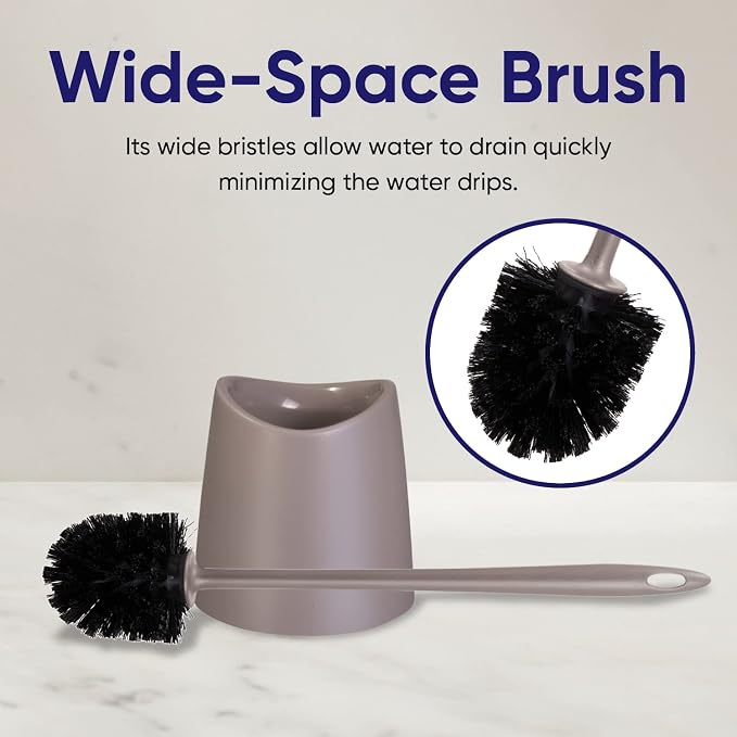 Toilet Brush Cleaner and Holder Taupe 2 Pack Toilet Bowl Cleaner Brush - Image 7