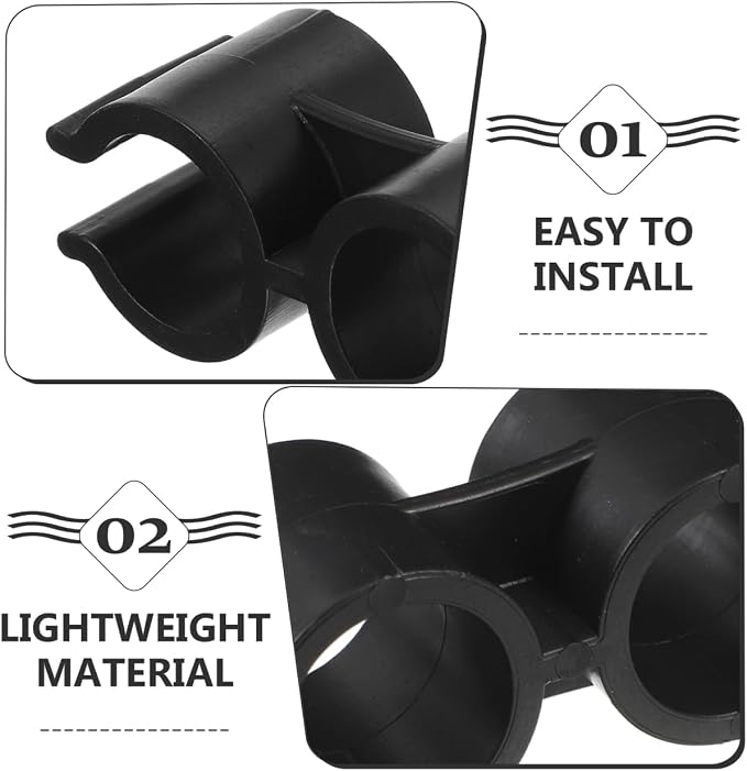 OUNONA Double Pipe Clamp Dustpan Broom Connector Clip 2.36 Inch Plastic Fastener - Image 5