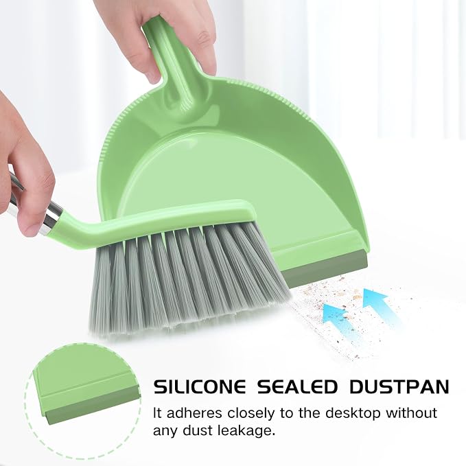 NACENA Mini Broom and Dustpan Set, Small Dust Pan and Brush Set - Image 3