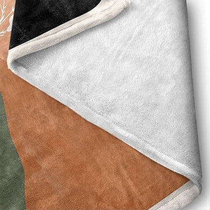Boho Orange Mid Century Blankets Abstract Modern Throw Blanket Minimalist Boho Aesthetic Soft Warm Bed Bedding Women Blankets for Couch Bedroom Sofa Office Cozy Flannel Blankets 40"X50"