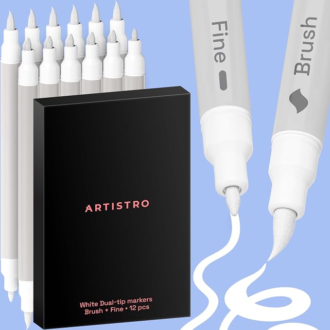ARTISTRO 12 White Acrylic Paint Markers by ARTISTRO