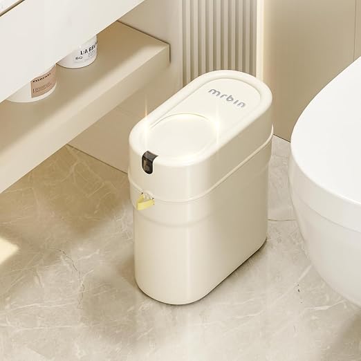 MRBIN Slim Automatic Bathroom Trash Can, 10L/2.6gal Touchless Pull Out Bagging by mrbin