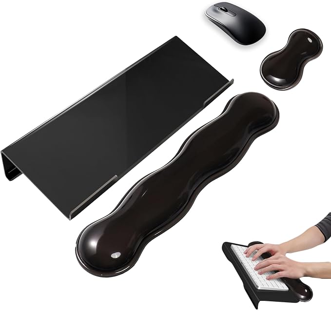 Computer Keyboard Stand with Gel Wrist Rest Set Keyboard Tilted Riser Wrist Pad - Image 8
