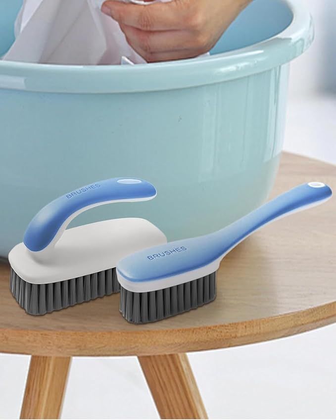 Scrub Brush for Stains-2 Pack Fabric Cleaning Brush, Laundry Stain Remover Brush - Image 8