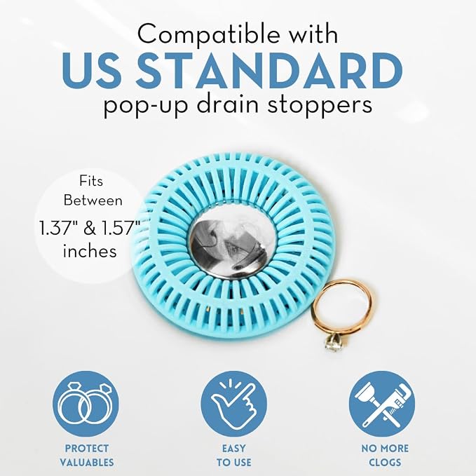 Bathroom Sink Hair Catcher for Pop-Up Drain – SinkRing 1.57" Precision Strainer - Image 3