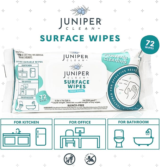 3 Pack Surface Cleaning Wipes Bleach Free, All-Purpose Cleaner - Image 2