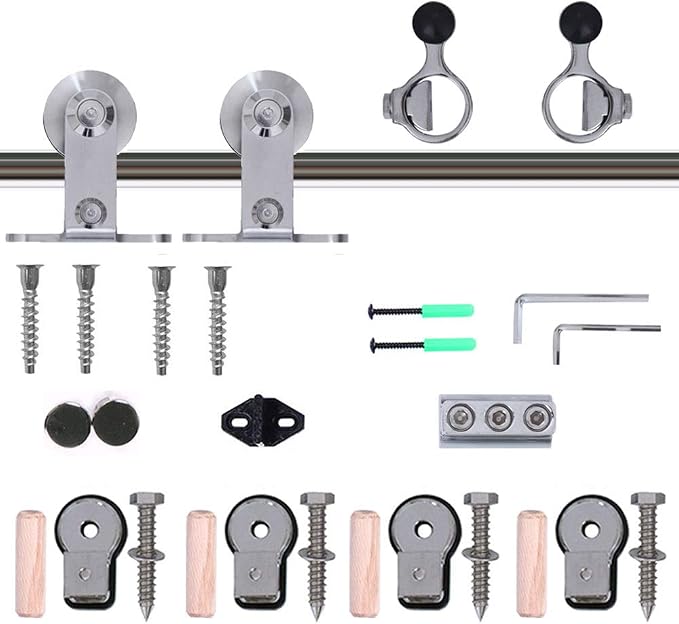 TSMST 10.5FT Sliding Barn Door Hardware Kit, Top Mount Stainless Steel Heavy - Image 4