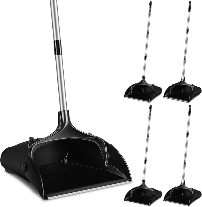 Maxcheck 4 Pcs 37 Inch Lobby Dust Pan Bulk Upright Lobby Dust Pan Plastic by Maxcheck