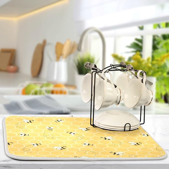 Funny Bees Honey Dish Drying Mat 16x18 - Image 5