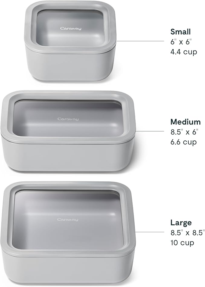 Caraway 3pc Glass Food Storage Set - Image 3