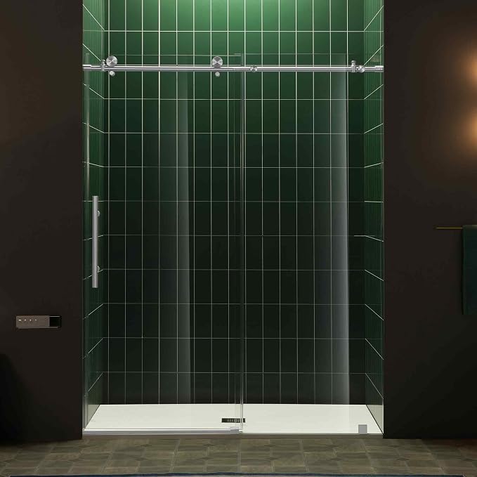 Woodbridge 56-60" W x 80" H Frameless Single Sliding Shower Door by WOODBRIDGE