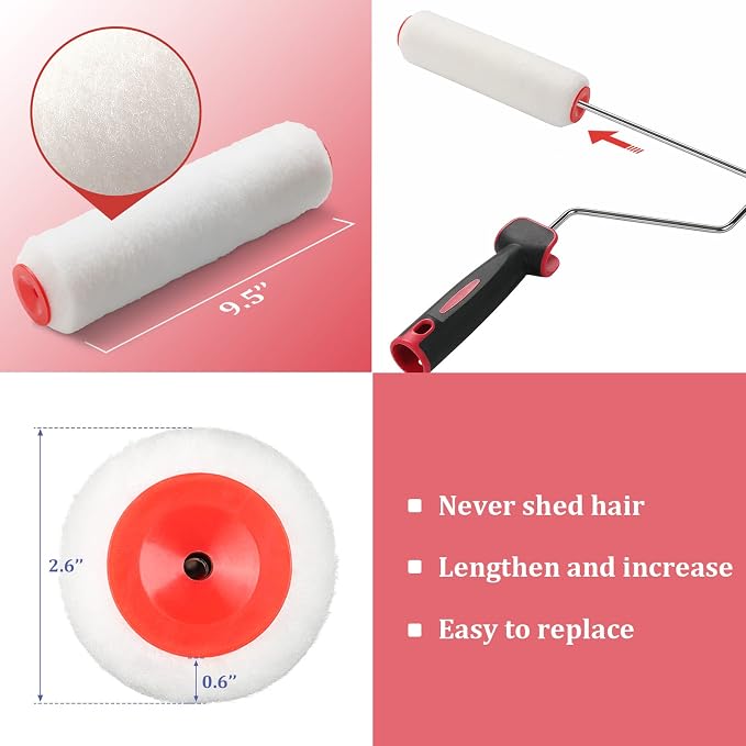Multi-Function Paint Roller Kit - 72in Stainless Steel Pole - Image 3