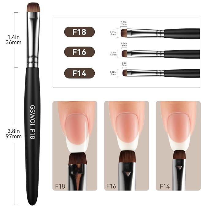 Acrylic Nail Brush for French Tips & Gel Polish Clean Up | Professional - Image 8