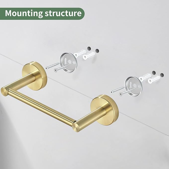 Gold Toilet Paper Holder, Bathroom Toilet Paper Roll Holder Brushed Gold TP - Image 4