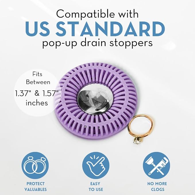 Bathroom Sink Hair Catcher for Pop-Up Drain – SinkRing 1.57" Precision Strainer - Image 3