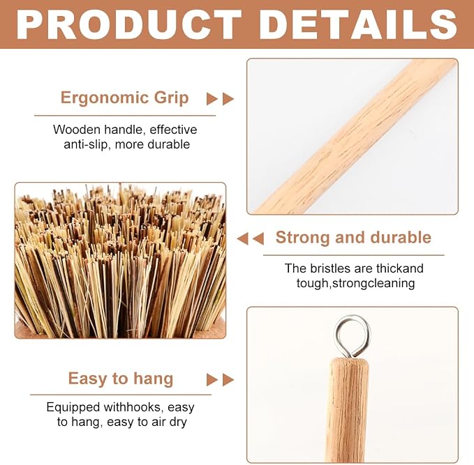 Bamboo Dish Brush with Handle - Image 4