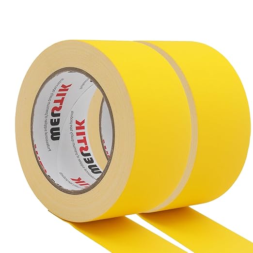 WELSTIK 2 Pack Gaffer Tape Yellow, Box-Sealing, Non-Reflective Easy to rip by WELSTIK