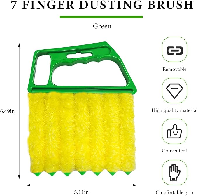 Blind Cleaner Duster Tool, Window Venetian Hand-held 7 Finger Dusting Cleaner - Image 2