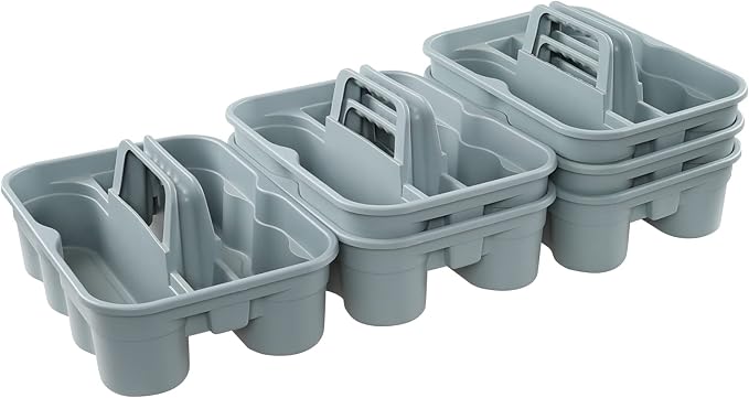 6-Pack Plastic Storage Caddy, Cleaning Caddy - Image 2