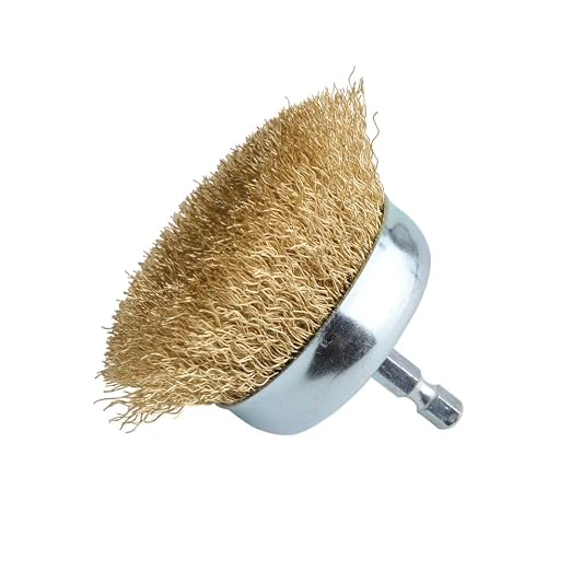 Gunpla 3" Wire Cup Brush with 1/4" Hex Shank Hardened Brass Steel Crimp Wheel by Gunpla