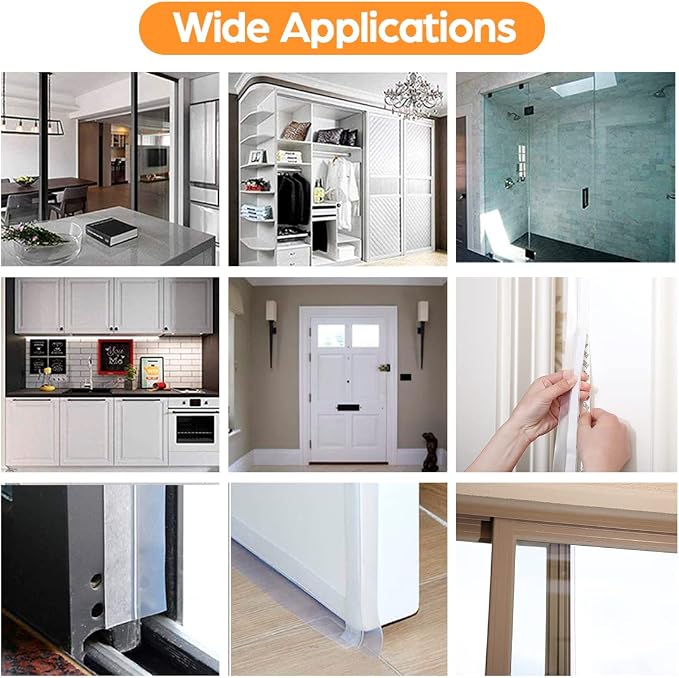 28.9 Ft Door Weather Stripping Door Seal Strip, Silicone Door Draft Stopper - Image 6