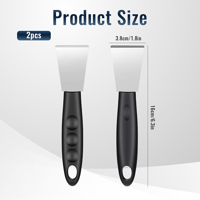 2 Pcs Stove Scraper Tool Stainless Steel Scraper Stove Top Scrapers Tool - Image 2