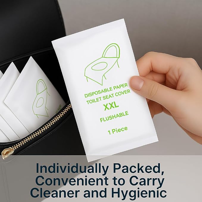Individually Wrapped XXL Toilet Seat Covers Disposable Flushable - Image 3