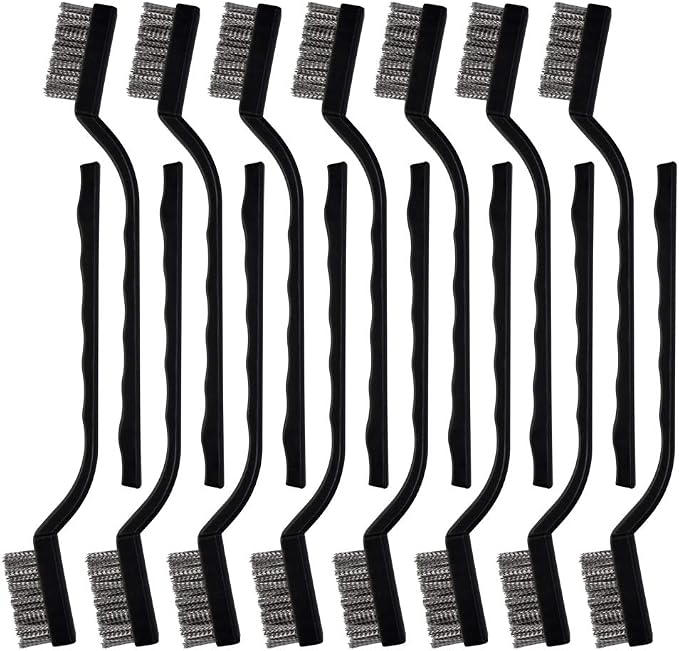 15 Pcs Mini Stainless Steel Wire Brush Set by Topbuti