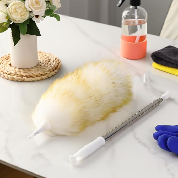 Remerry Lambswool Cleaning Duster Extendable Feather Duster 30-96 Inch - Image 6
