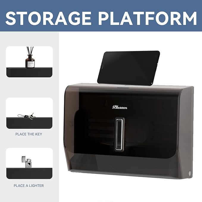 Paper Towel Dispenser Adhesive Wall Mounted, 200+ Multifold Trifold c-Fold Hand - Image 4