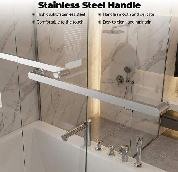 Bathtub Shower Door, 6mm SGCC Tempered Glass - Image 4