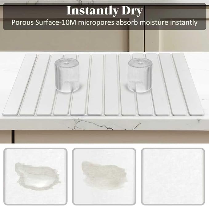 Large Stone Dish Drying Mats for Kitchen Counter, Fast Drying Collapsible Dish - Image 4
