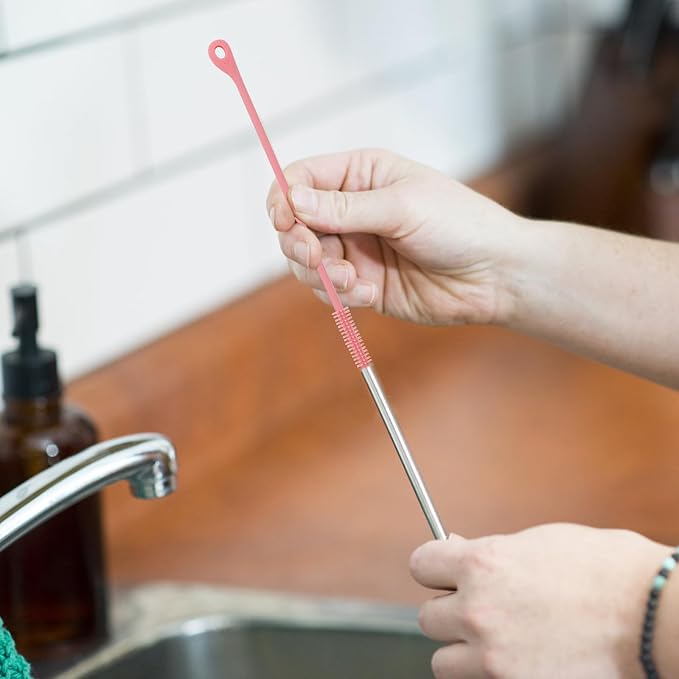 2pcs Silicone Straw Cleaner Brush, 9.44in Extra Long Reusable Straw Brush - Image 5