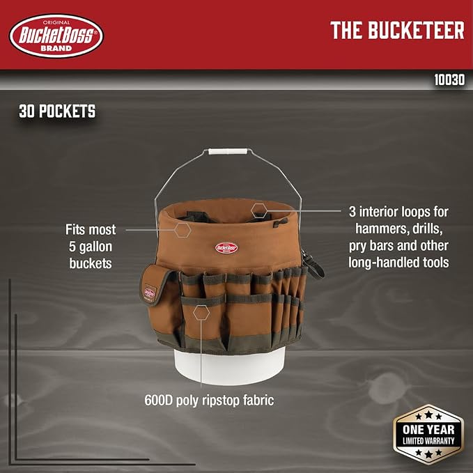 Bucket Boss The Bucketeer Bucket Tool Organizer in Brown - Image 2