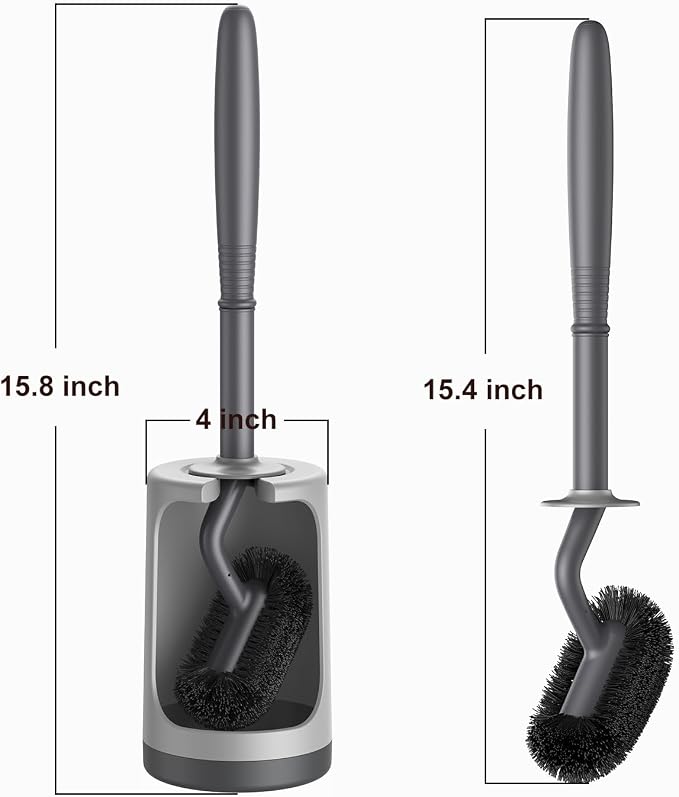 HAMITOR Toilet Bowl Brush Holder Set: Curved Design - Image 3