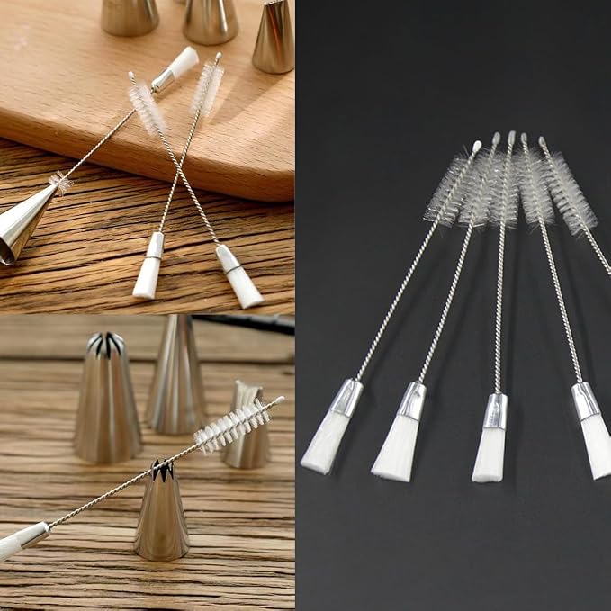4 Pack Piping Tip Cleaning Brush Double-Headed Nylon Hard Bristle Brushes Pipe - Image 4
