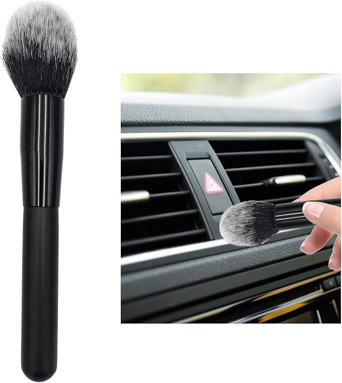 Ziciner Car Detailing Brush, Curved Soft Bristles Auto Removal Dust Collectors by Ziciner