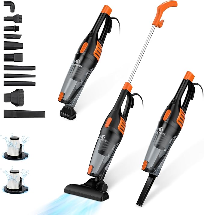 Corded Vacuum Cleaner, 12 in 1 Ultra-Lightweight Vacuum Cleaners by TC-JUNESUN