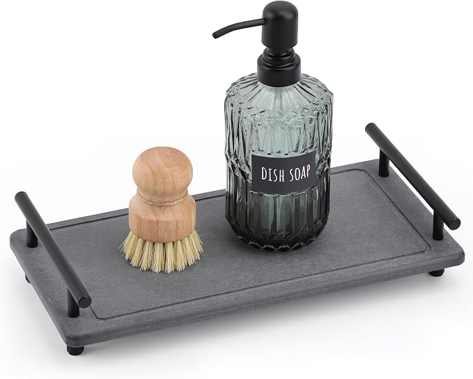 Segbeauty 12x6in Large Vanity Tray, Instant Stone Drying Mat by Segbeauty