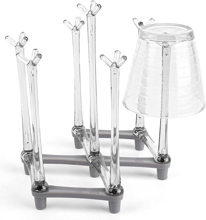 Yesland 2 Pack Retractable Cup Drying Rack, Plastic Non-slip Bottom Mug Tree - Image 3